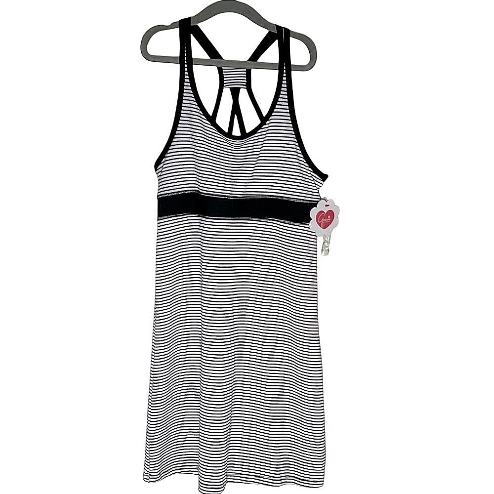 Black and White Striped Athletic Dress Gracie by Soybu Girls‎ XL
